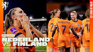 Important win 📈 debut De Jong 🌟 amp Liekes final home game 🧡  Highlights Nederland  Finland [upl. by Fulvia]