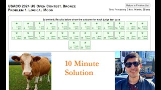 USACO US Open 2024 Bronze Problem 1  Logical Moos  Solution [upl. by Ivel]