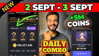 2 September Daily Combo  Hamster Kombat Daily Combo for 2 Sept  3 Sept  Daily Combo Today [upl. by Yla]