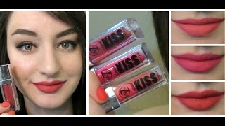 W7 LIQUID KISS LIPSTICKS  REVIEW AND SWATCHES  JustEnufEyes [upl. by Gratia]