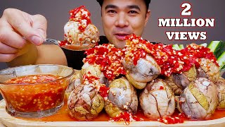 BALUT WITH EXTREME SPICY CHILI VINEGAR  Mukbang Asmr  ALFIE EATS [upl. by Aicatan]