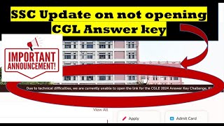 SSC CGL ANSWER KEY ACTIVE Live link SSCCGL [upl. by Drehcir]