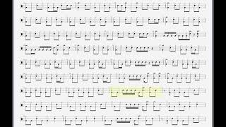 Pantera  Cowboys From Hell drum tab score sheet music [upl. by Jarvis]