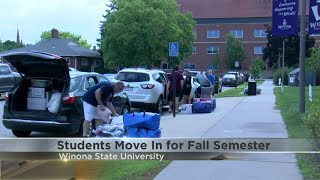 Winona State students move to campus [upl. by Nivlak]