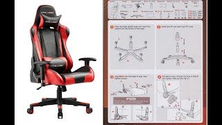 GTRACING Gaming Chair Racing Assembly Instructions PDF Manual [upl. by Oreves]