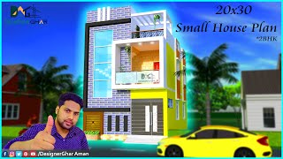 20x30 house plan with 3d Elevation  20x30 ka Ghar ka Naksha  2030 मकान का नक्शा  double storey [upl. by Natsirk947]