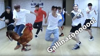 Los BTS 방탄소년단 Bailando el gallinazo con mucha pasión Gallinazo Dance Practice [upl. by Nileak736]