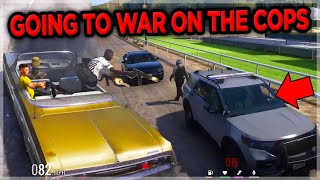 Starting a Gang War with Cops In GTA 5 RP [upl. by Airom622]