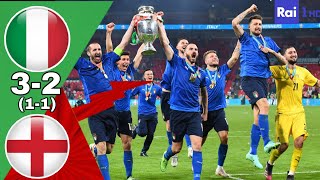 Riassunto Italia 3  2 Inghilterra  La finale Euro 2020  HD Commento Italiano [upl. by Goles]