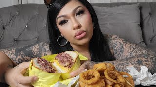 onion rings ranch pastrami mukbang did my bio dad ever really love me 🥺🥺🥹 [upl. by Hepzi]