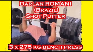 Darlan ROMANI Brazil Shot Putter 3 x 275 kg bench press 22 61 meters PB Eugene 20190630 [upl. by Clarice188]