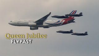 Queen Platinum Jubilee Royal Air Force flypast over central London [upl. by Adlih488]