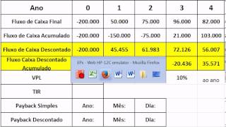 Calculando o VPL TIR e Paybacks  Exemplo Completo [upl. by Okier]