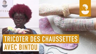 Apprenez à tricoter des chaussettes avec Bintou alias Nappy Knitter sur Artesanecom [upl. by Eizle745]