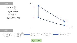 حل مسألة علي شرح دورة اوتو Example on otto cycle [upl. by Rehsa686]