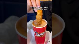 EATING RAISING CANES FOR THE FIRST TIME mukbang shorts viral [upl. by Ednutabab774]