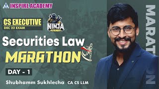 CS Executive I Securities Law Marathon I Day 1  For Dec 22exam  by Shubhamm SukhIecha CA CS LLM [upl. by Eberle299]