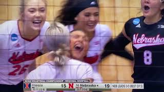 Nicklin Hames Incredible Block Roof Roof Roof Nebraska Husker Volleyball Sweet Sixteen 1292021 [upl. by Myna]