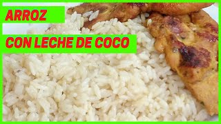 Receta de arroz con coco con leche de coco en lata 😍 💛🌴🌴🌴 [upl. by Lawry]