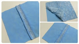 ✅Tips and Tricks For Sewing Lace and Lining🥻Hong Kong Method [upl. by Crandall]