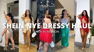 SHEIN Dressy Outfits  New Years Eve Dresses Try On Haul FAITH IN FASHION AD [upl. by Alburga748]