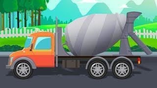 Cement Mixer Truck  Formation and Uses  Videos for Kids and Toddlers [upl. by Huxham701]