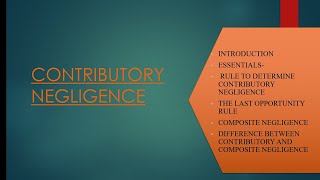 Contributory Negligence  Law of Torts Easiest explanation with case laws [upl. by Amehsyt]