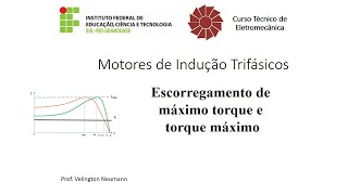 265  MIT  Escorregamento de máximo torque e torque máximo [upl. by Ahsoik957]