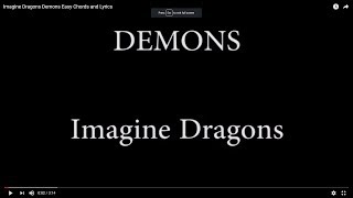 Imagine Dragons Demons Easy Chords and Lyrics 3rd [upl. by Darb710]