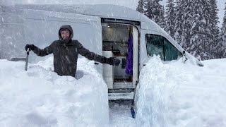 Surviving the BIGGEST BLIZZARD of the Year  Winter Van Camping in EPIC SNOWSTORM [upl. by Aihseyt550]