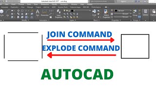 HOW TO USE JOIN AND EXPLODE COMMAND IN AUTOCAD [upl. by Genia625]