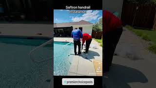 White Saftron handrail installation premierchoicepools [upl. by Siari691]