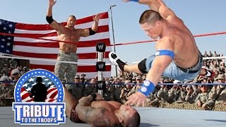 John Cena Batista amp Rey Mysterio vs Randy Orton amp JeriShow Tribute to the Troops Dec 20 2008 [upl. by Conant170]