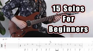 15 Guitar Solos for Beginners with Tabs [upl. by Lauralee844]