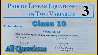 Class 10 Ex 32 Q1 Q2 Linear Equations in two variables Chapter 3 NEW CBSE NCERT Syllabus Rajmith [upl. by Seidule]