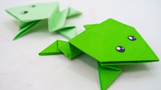 Zıplayan Kurbağa Nasıl Yapılır  Kağıttan Origami Kurbağa YapmakKağıttan Kurbağa [upl. by Jahdiel183]