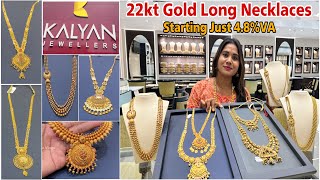 Kalyan Jewellers 22Kt Gold Long NecklacesHaramRani Haar Designs amp Price Latest Long Haram Designs [upl. by Colston]