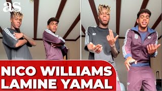 El BAILE de NICO WILLIAMS Y LAMINE YAMAL en la concentración [upl. by Atikat]