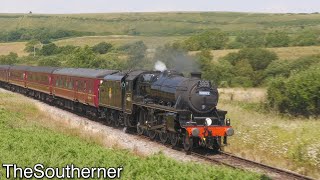 44871 leads the illfated The Swanage Belle 26062024 [upl. by Notniv]