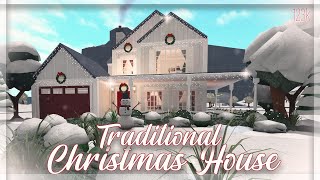 Bloxburg Cozy Traditional Christmas House 123k Speed Build [upl. by Kinna]