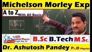 Michelson Morley Experiment  Theory of Relativity  Lecture part 1 in hindi by Dr Ashutosh Pandey [upl. by Philipa]