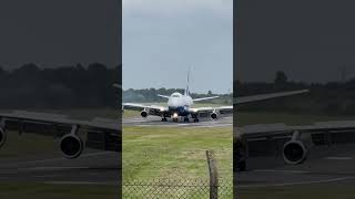 Boeing747 landing at Birmingham airport [upl. by Nawtna984]