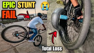 EPIC STOPPIE FAIL  Cycle Stunt Challenge [upl. by Neyu]