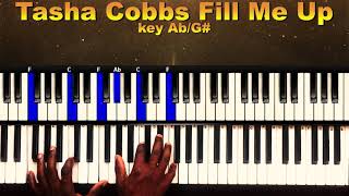 Tasha Cobbs Leonard Fill Me Up Overflow Piano Chords For Beginners [upl. by Elitnahc]