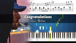 Mac Miller  Congratulations ft Bilal  Accurate Piano Tutorial with Sheet Music [upl. by Irat]