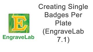 Creating Single Badges Per Plate EngraveLab 71 [upl. by Irvin]