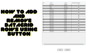 How to Add and Remove DataGrid Rows using Button [upl. by Liebermann20]