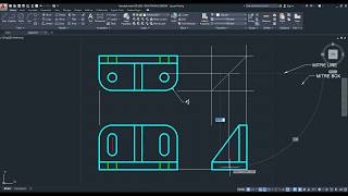 2020 Drawing Hidden Lines for an Orthographic drawing using alignment lines and a mitre line [upl. by Cirilo]