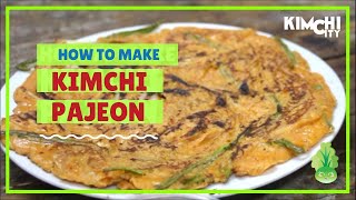 Kfood How to make Kimchi Pajeon Korean Pancake [upl. by Akinahs852]