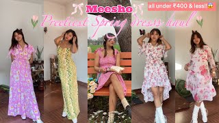 PRETTIEST 😍 Meesho Spring Dress Haul all under ₹400 and less 😱🌷✨  Try on haul [upl. by Lanoil]